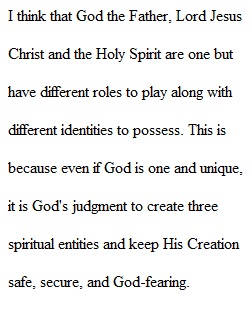 Activity 5.3 Characteristics of God